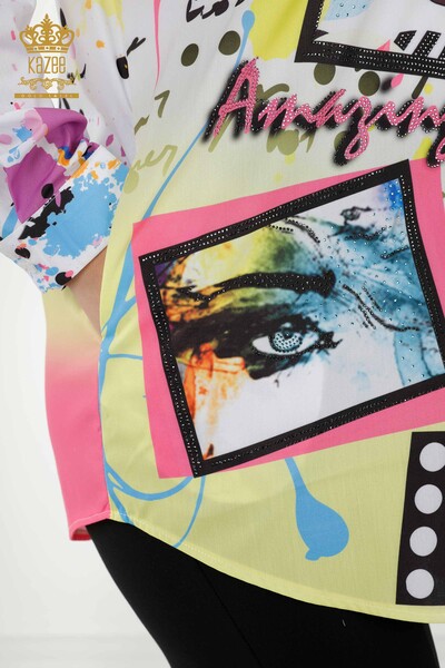 Großhandel Damenhemden - Digital bedruckt - 20363 | KAZEE - 4