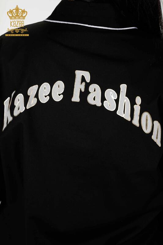 Großhandel weibliches Hemd Farbübergang Schwarz - 20311 | Kazee