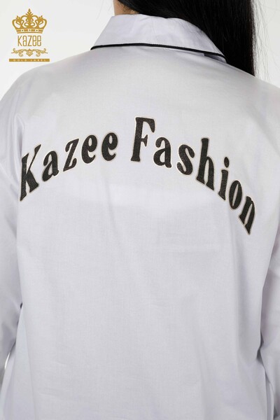 Großhandel weibliches Hemd Farbübergang Weiß - 20311 | Kazee - Thumbnail