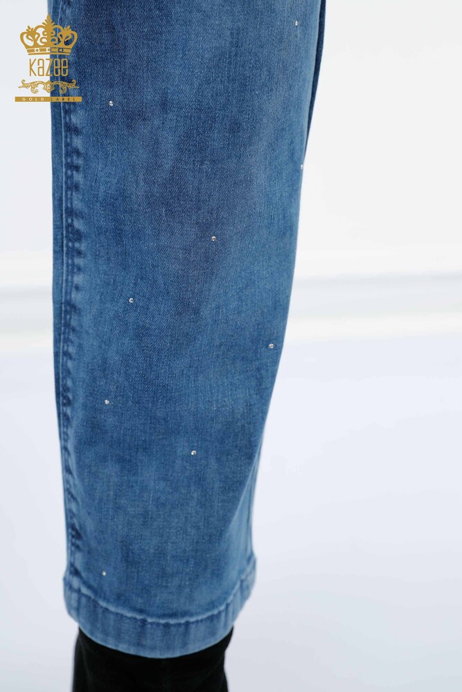 Großhandel Damen hosen - Kristall Stein Bestickt - Taschen details - 3483 | KAZEE - 6