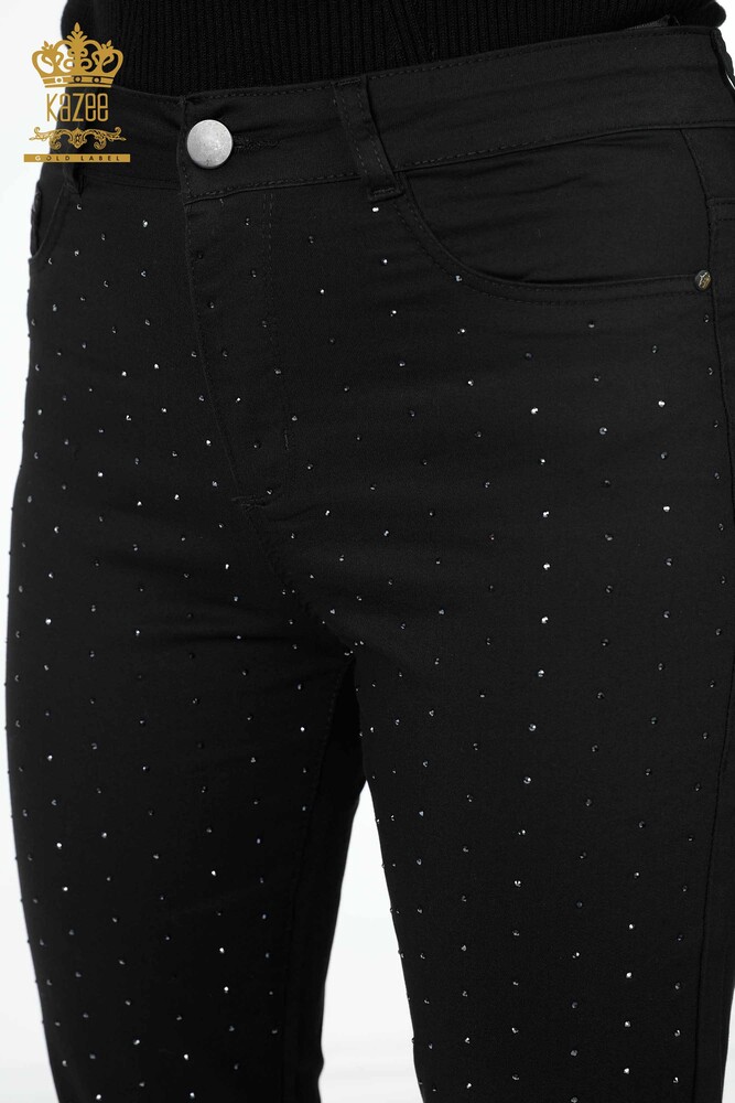 Großhandel Damen hosen im - Stein bestickt - Taschen details - Viskose - 3616 | KAZEE - 4