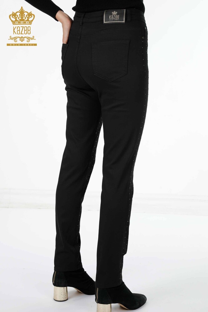 Großhandel Damen hosen im - Stein bestickt - Taschen details - Viskose - 3616 | KAZEE - 6