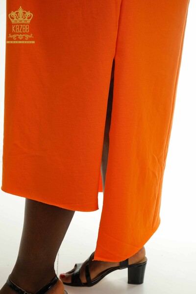 Großhandel Damen Kleid - Perlen - Orange - 2402-231001 | S&M - Thumbnail