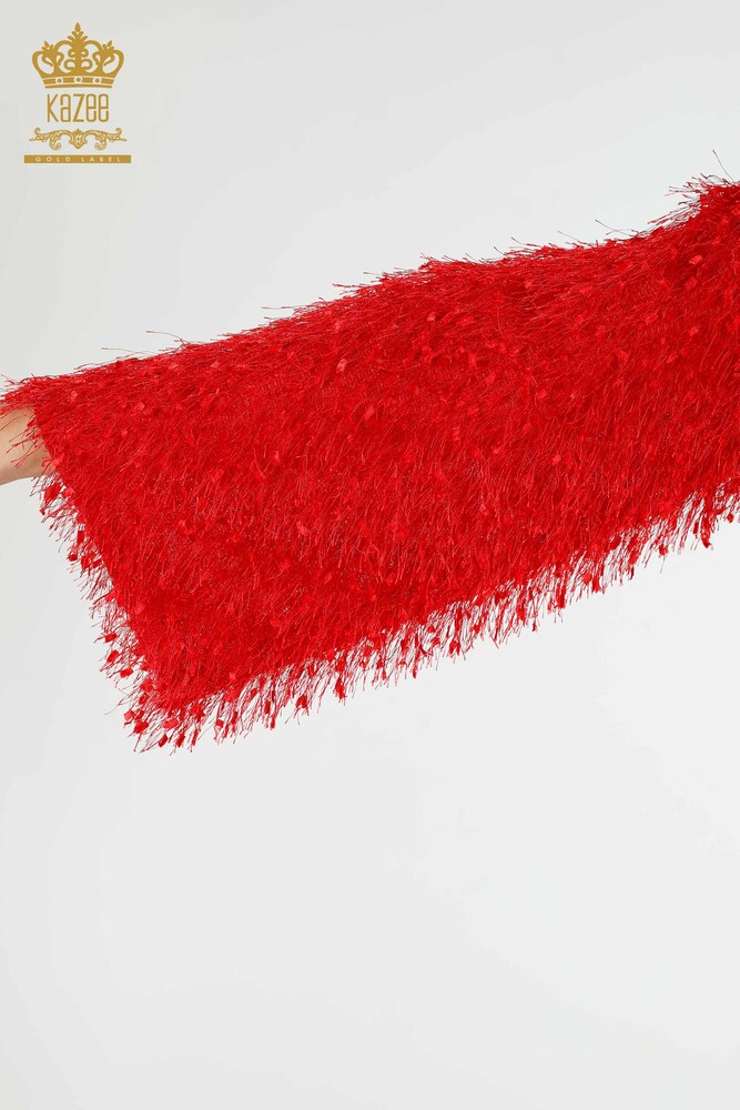 Großhandel Damenkleid - Strickjacke - Rot - 16649 | KAZEE - 11