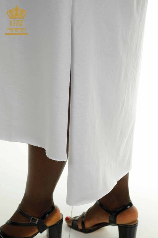 Großhandel Damen Kleid - Taschen details - Ecru - 2402-231039 | S&M