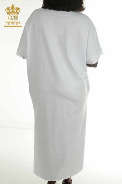 Großhandel Damen Kleid - Taschen details - Ecru - 2402-231039 | S&M - Thumbnail