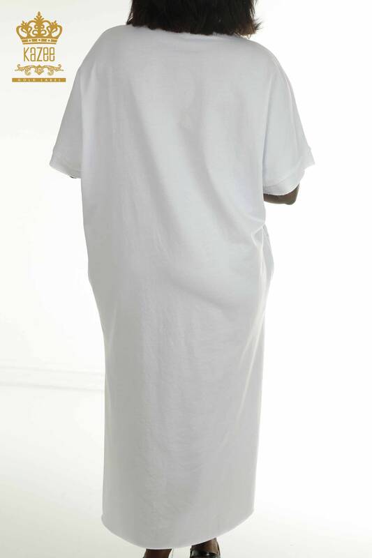 Großhandel Damen Kleid - Taschen details - Ecru - 2402-231039 | S&M