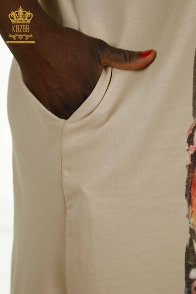 Großhandel Damen kleid - Taschen details - Nerz - 2402-231039 | S&M - Thumbnail