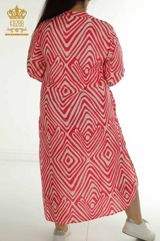 Großhandel Damen Kleid - Taschen details - Rot - 2402-211647 | S&M