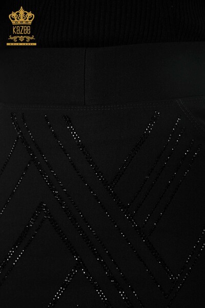 Großhandel Langer Rock Damen - Gemustert - Stein bestickt - Taschendetails - 4199 | KAZEE - 5