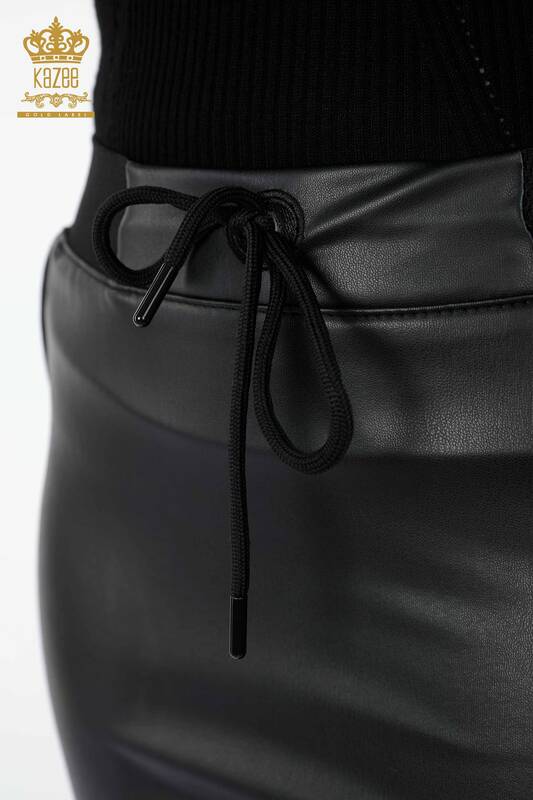 Großhandel Damen-Lederrock - mit Kordel - Tasche detailliert - 4142 | KAZEE
