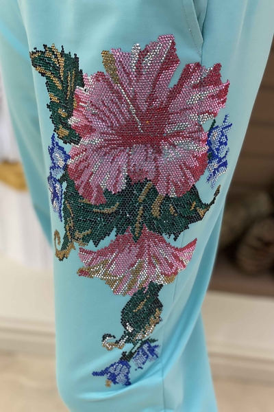 Großhandel Damen-Trainingsanzug mit Kapuze und Blumenmuster – 17169 | Kazee - Thumbnail
