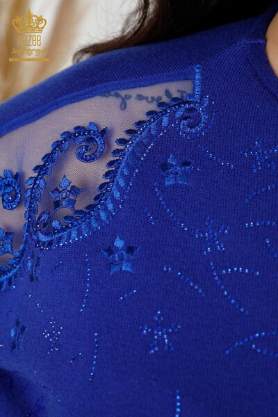 Großhandel Damen Pullover Tüll detaillierte Saks - 16826 / KAZEE - 4
