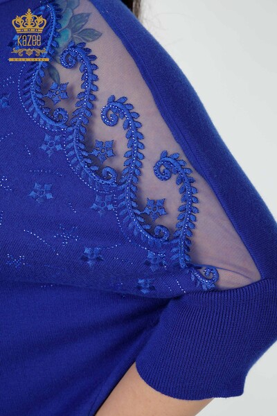 Großhandel Damen Pullover Tüll detaillierte Saks - 16826 / KAZEE - 6