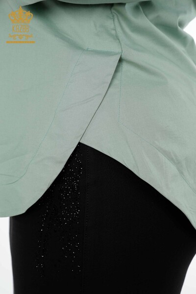 Großhandel Damen Hemd - Tiger-Detail Stein bestickt Tasche detailliert - 20005 | KAZEE - Thumbnail