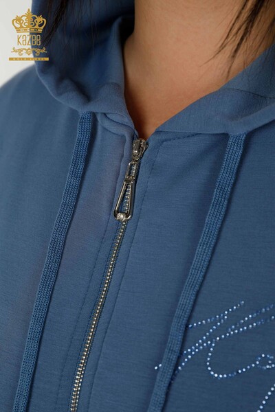 Großhandel Damen-Trainingsanzug-Set - Kapuzenpullover - Indigo – 20392 | KAZEE - 5
