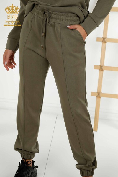 Großhandel Damen-Trainingsanzug-Set - Basic - mit Taschen - Khaki - 17579 | KAZEE - Thumbnail