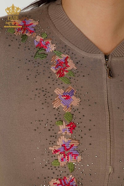 Großhandel Damen-Trainingsanzug-Set – Blumenmuster – Nerz – 16658 | KAZEE - Thumbnail