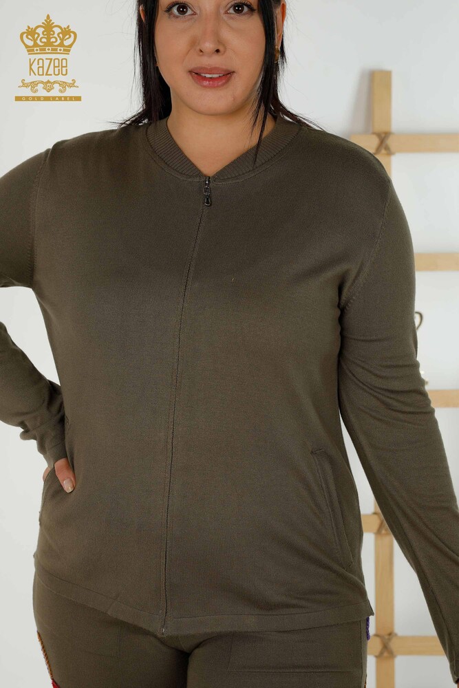 Großhandel Damen-Trainingsanzug-Set - Bunt gemustert - Khaki - 16657 | KAZEE - 3