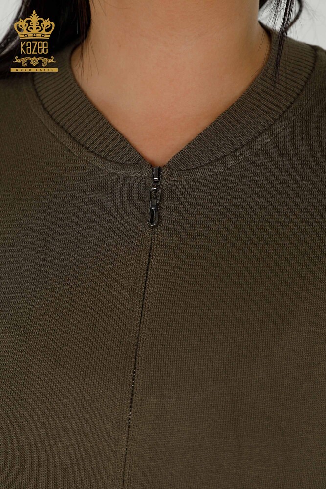 Großhandel Damen-Trainingsanzug-Set - Bunt gemustert - Khaki - 16657 | KAZEE - 4