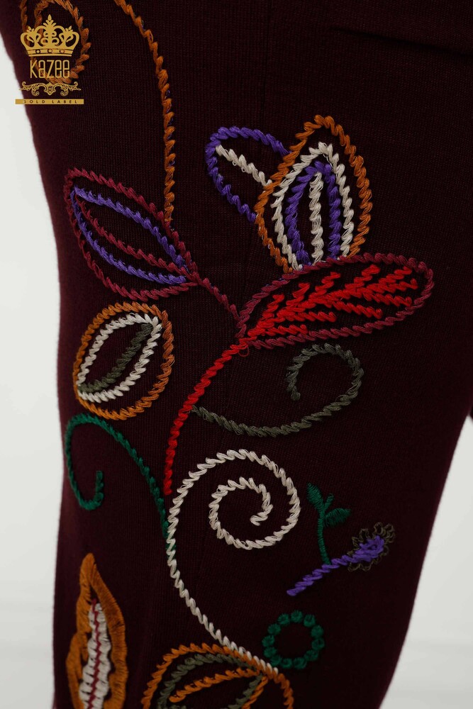 Großhandel Damen-Trainingsanzug-Set - Bunt gemustert - Pflaume – 16657 | KAZEE - 7