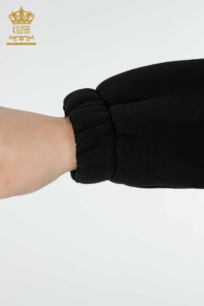 Großhandels-Trainingsanzug-Set für Damen - Engel Flügel Muster - Schwarz - 17466 | KAZEE - 9