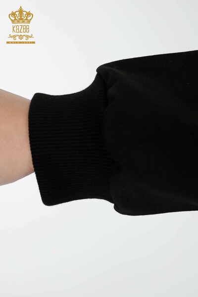 Großhandel Damen Trainingsanzug Set Engelsflügel Muster Schwarz - 17481 | KAZEE - 5