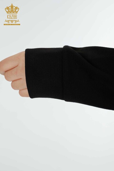 Großhandel Damen Trainingsanzug Set - Kapuzenpullover - Schwarz - 17443 | KAZEE - 8