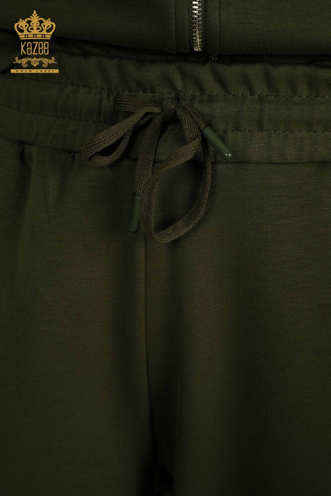 Großhandel Damen-Trainingsanzug-Set Kurzarm Khaki - 17680 | KAZEE - 11