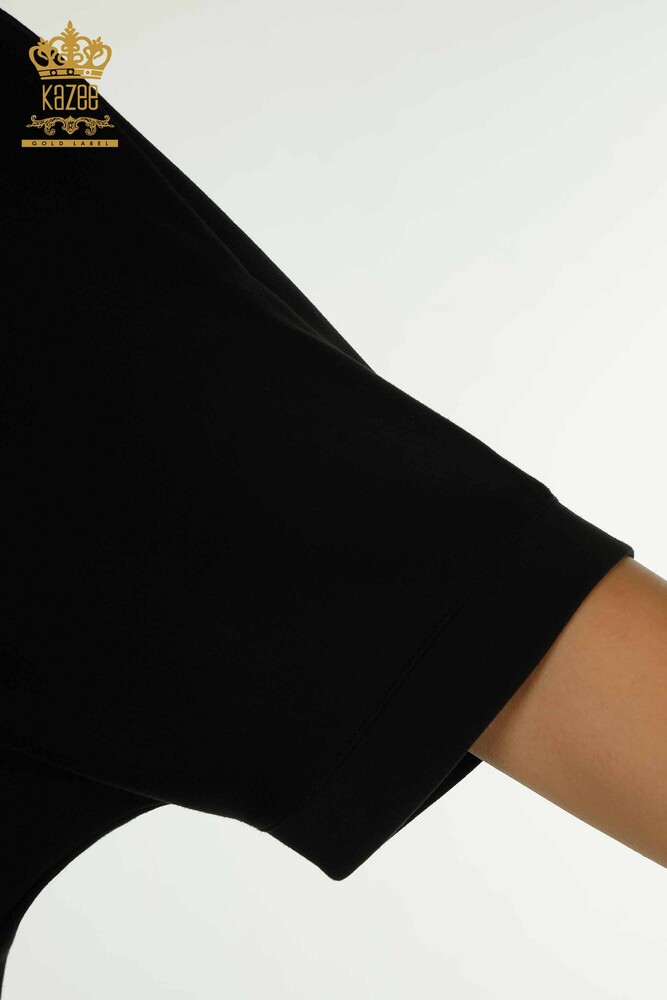 Großhandel Damen-Trainingsanzug-Set - Kurzarm - Schwarz - 17692 | KAZEE - 9