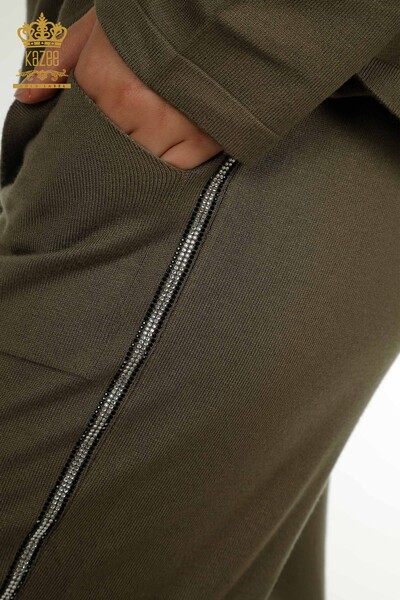 Großhandel Damen-Trainingsanzug-Set - Leopardenmuster - Khaki - 16660 | KAZEE - 10