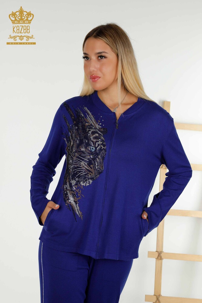 Großhandel Damen-Trainingsanzug-Set - Leopardenmuster - Saks - 16660 | KAZEE - 2