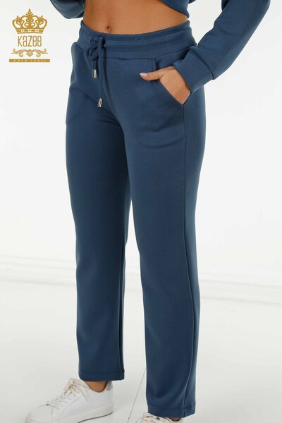 Großhandel Damen-Trainingsanzug-Set - Reißverschluss - Indigo - 17619 | KAZEE - 6