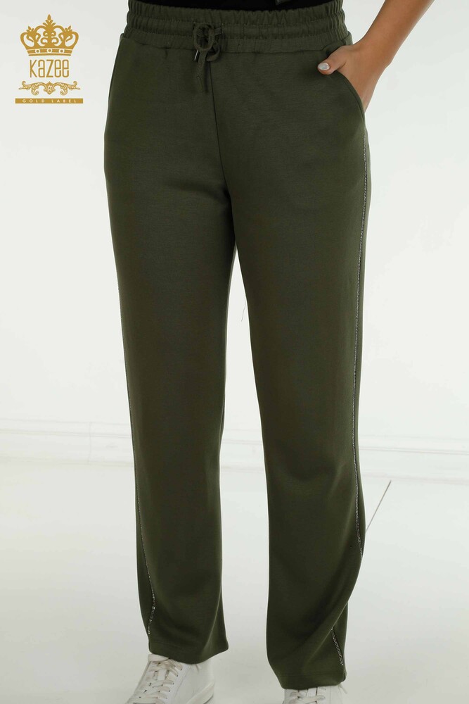 Großhandel Damen-Trainingsanzug-Set - Reißverschluss - Khaki - 17636 | KAZEE - 11