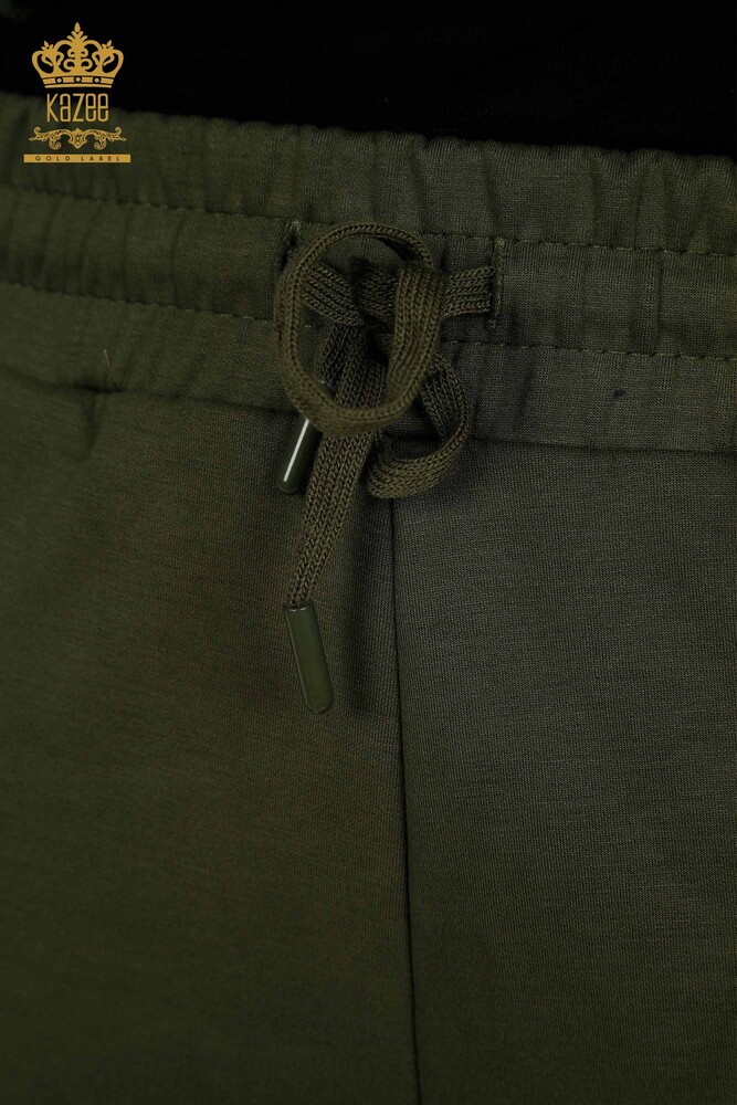 Großhandel Damen-Trainingsanzug-Set - Reißverschluss - Khaki - 17636 | KAZEE - 12