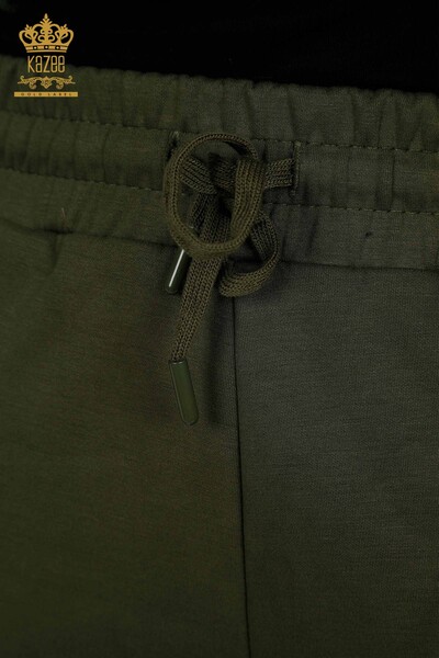 Großhandel Damen-Trainingsanzug-Set - Reißverschluss - Khaki - 17636 | KAZEE - 12