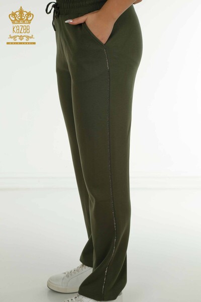 Großhandel Damen-Trainingsanzug-Set - Reißverschluss - Khaki - 17636 | KAZEE - 13