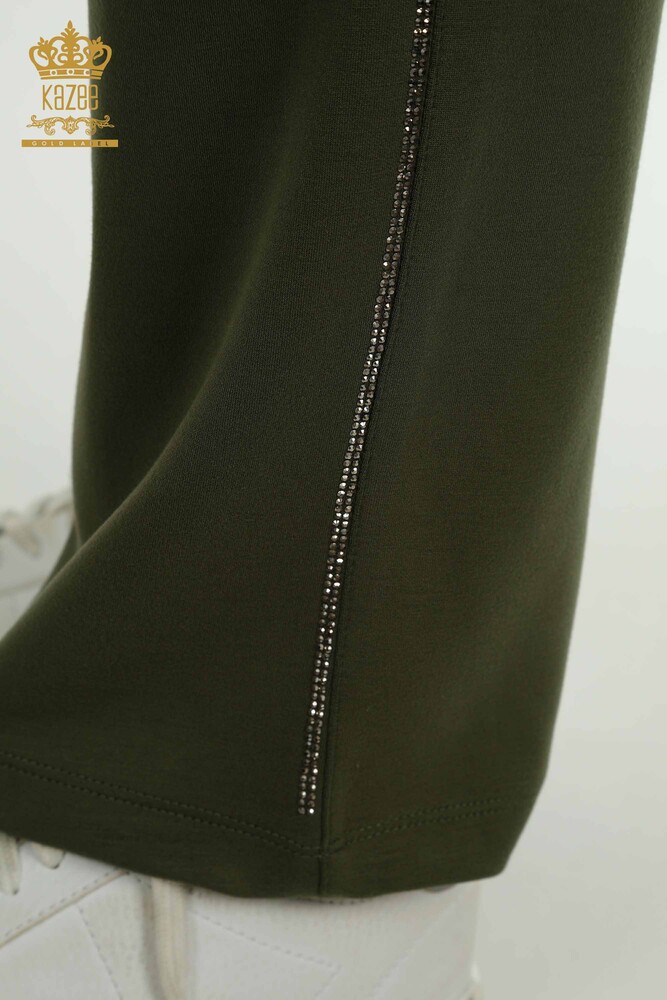 Großhandel Damen-Trainingsanzug-Set - Reißverschluss - Khaki - 17636 | KAZEE - 15