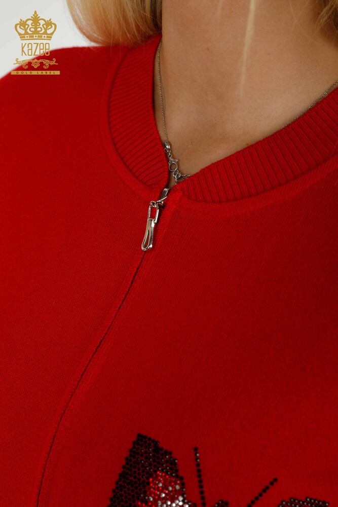 Großhandel Damen-Trainingsanzug-Set - Schmetterlings Muster - Rot - 16678 | KAZEE - 5