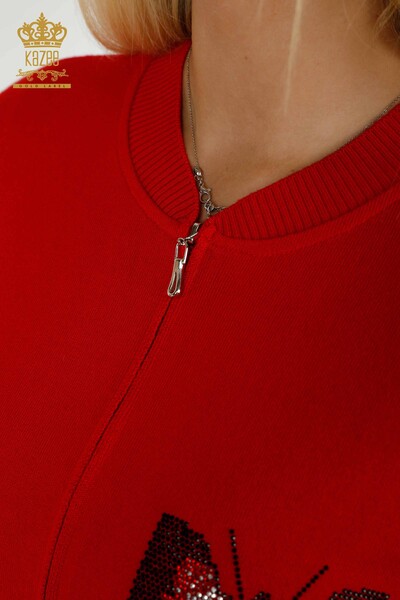 Großhandel Damen-Trainingsanzug-Set - Schmetterlings Muster - Rot - 16678 | KAZEE - 5