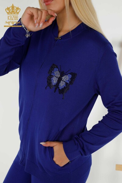 Großhandel Damen-Trainingsanzug-Set - Schmetterlingsmuster - Saks - 16678 | KAZEE - Thumbnail