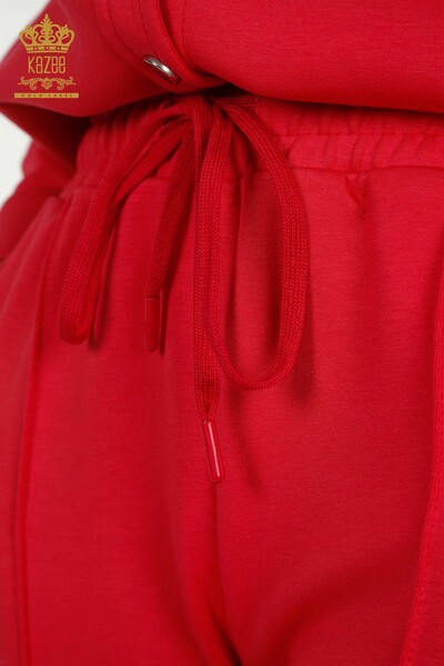 Großhandel Damen-Trainingsanzug-Set - Knopf detail - Fuchsia - 17555 | KAZEE - Thumbnail