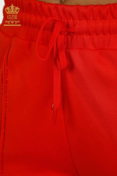 Großhandel Damen-Trainingsanzug-Set - Stein bestickt - Orange - 17657 | KAZEE - Thumbnail