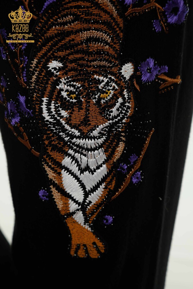 Großhandel Damen-Trainingsanzug-Set - Steinstickerei - Schwarz - 16662 | KAZEE - 9