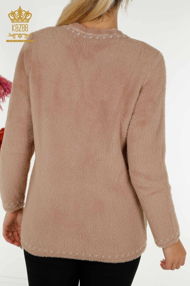 Großhandel Damen Strickjacke - Angora - Zwei Taschen - Beige - 30371 | KAZEE - 7