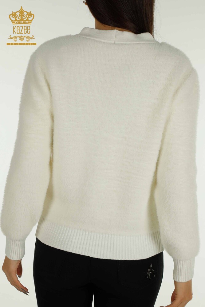 Großhandel Damen-Strickjacke - Knopf detail - Ecru - 30626 | KAZEE - 8