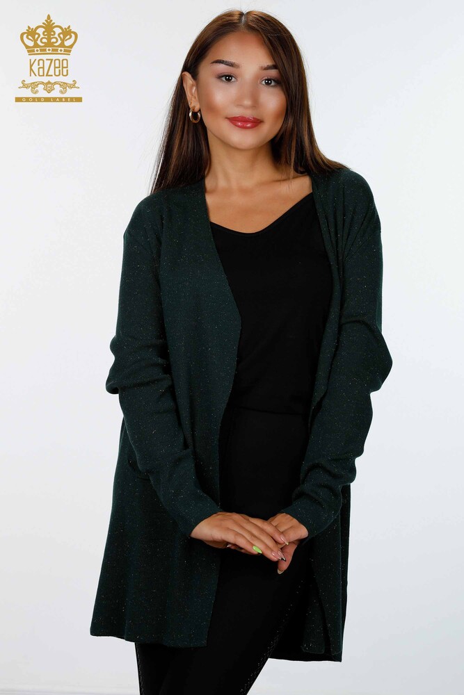 Großhandel Damen-Strickjacke - Lang - Taschen details - Viskose – 16871 | KAZEE - 9