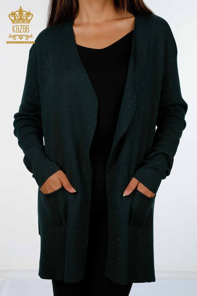 Großhandel Damen-Strickjacke - Lang - Taschen details - Viskose – 16871 | KAZEE - 10