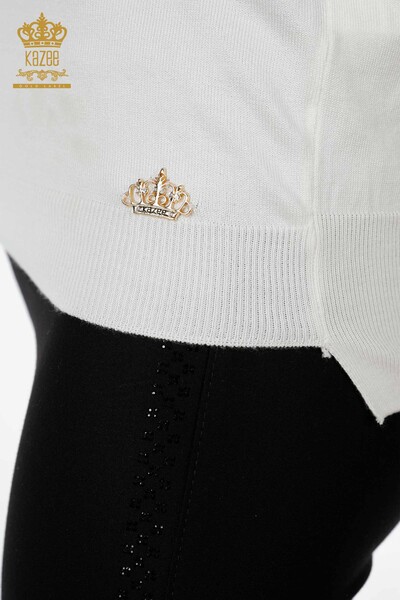 Großhandel Damen Cardigan Cuff-Button Detaillierte Ecru - 16941 | KAZEE - Thumbnail