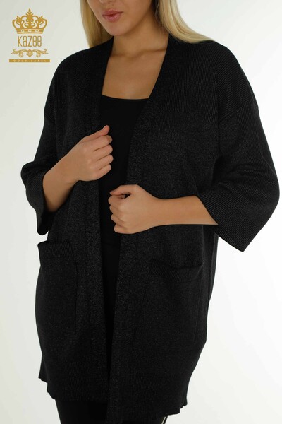 Großhandel Damen Strickjacke - Schimmer - Schwarz - 30135 | KAZEE - 2